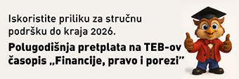 Časopis Financije, pravo i porezi - polugodišnja pretplata za 2026. godinu